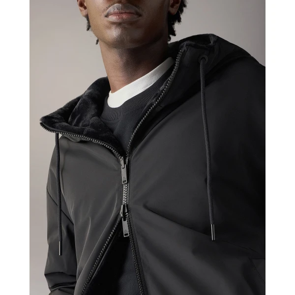 Moose Knuckles Roland Bunny Reversible Jacket in Black | Men Jackets | Coveti