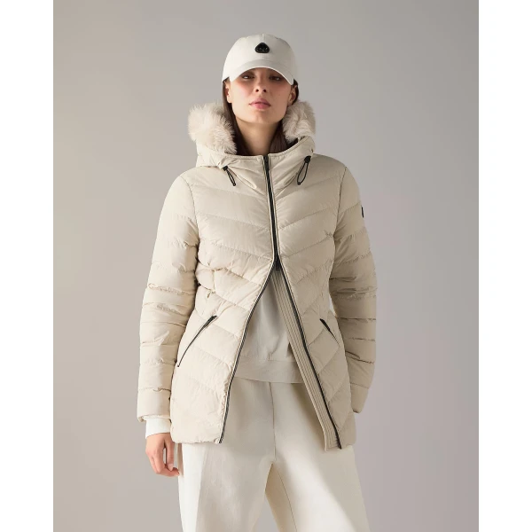 Moose Knuckles Roselawn Down Jacket in Alabaster | Jackets | Coveti
