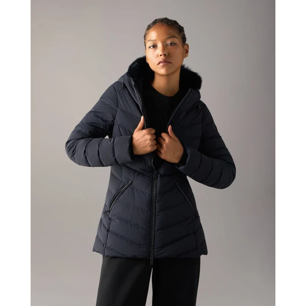 Moose Knuckles Roselawn Down Jacket in Navy | Jackets | Coveti