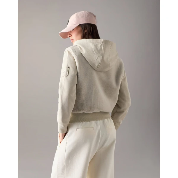 Moose Knuckles Roslyn Bunny Hoodie in Alabaster | Hoodies | Coveti