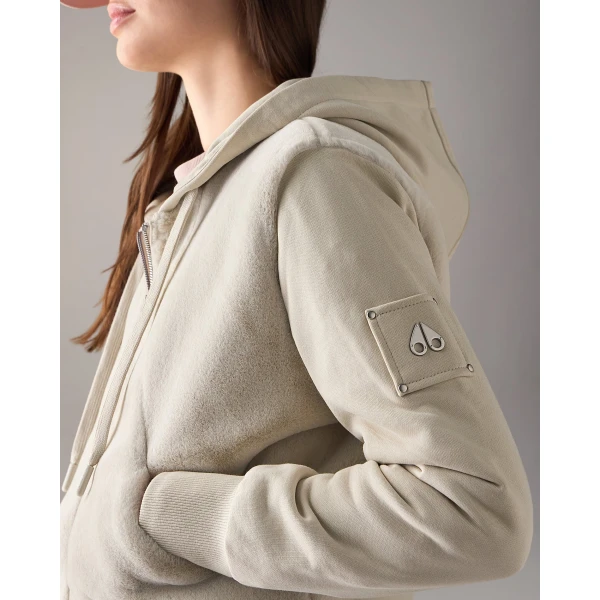Moose Knuckles Roslyn Bunny Hoodie in Alabaster | Hoodies | Coveti