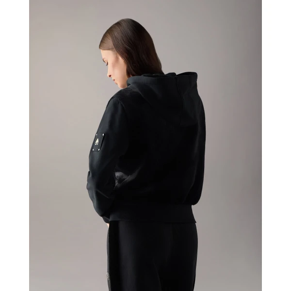 Moose Knuckles Roslyn Bunny Hoodie in Black | Hoodies | Coveti