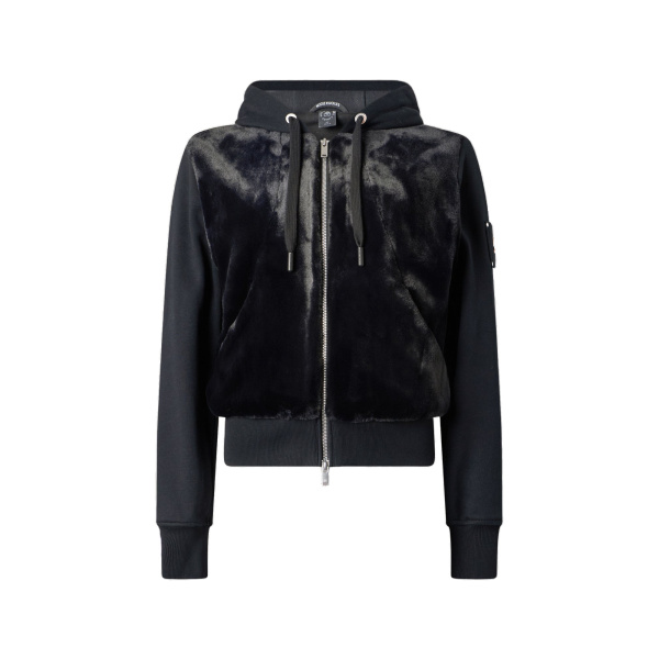 Moose Knuckles Roslyn Bunny Hoodie in Black | Coveti