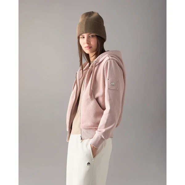 Moose Knuckles Roslyn Bunny Hoodie in Rosewood | Hoodies | Coveti