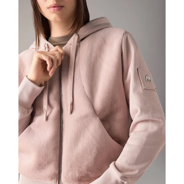 Moose Knuckles Roslyn Bunny Hoodie in Rosewood | Hoodies | Coveti