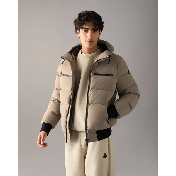 Moose Knuckles Soho Down Bomber in Ashen | Men Jackets | Coveti
