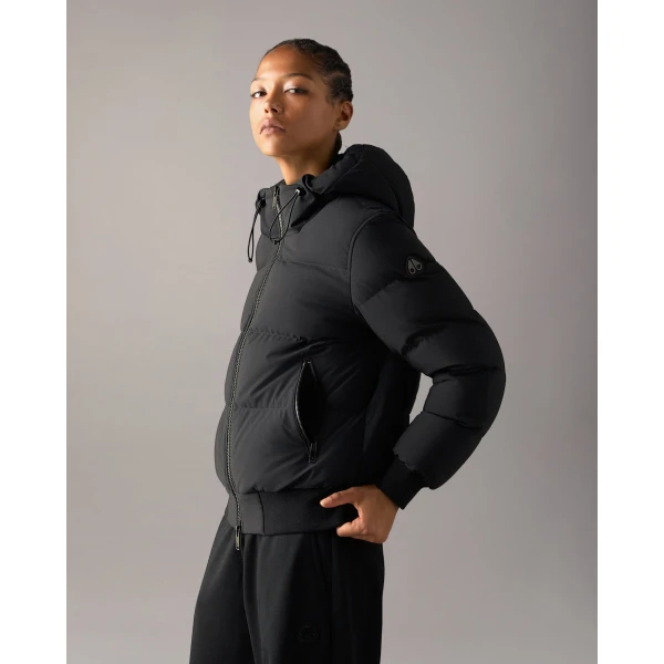 Moose Knuckles Soho Down Bomber in Black | Jackets | Coveti