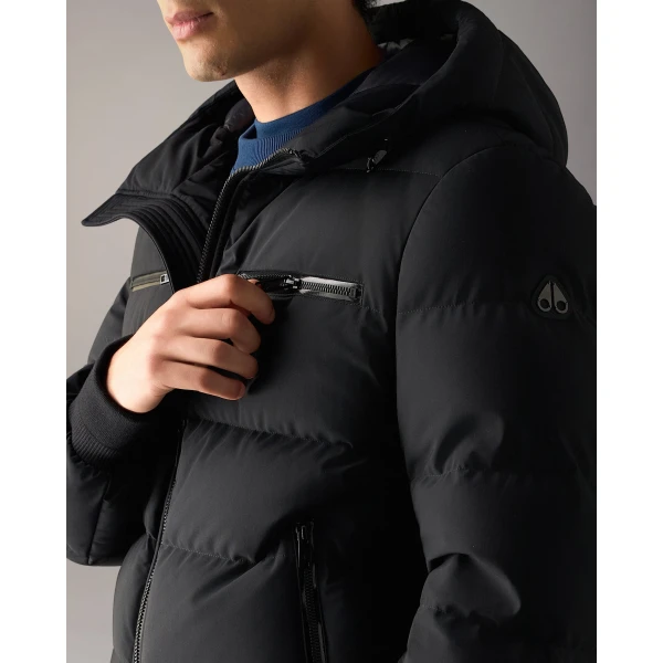 Moose Knuckles Soho Down Bomber in Black | Men Jackets | Coveti
