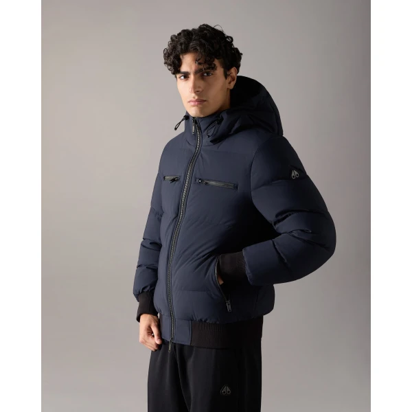 Moose Knuckles Soho Down Bomber in Navy | Men Jackets | Coveti