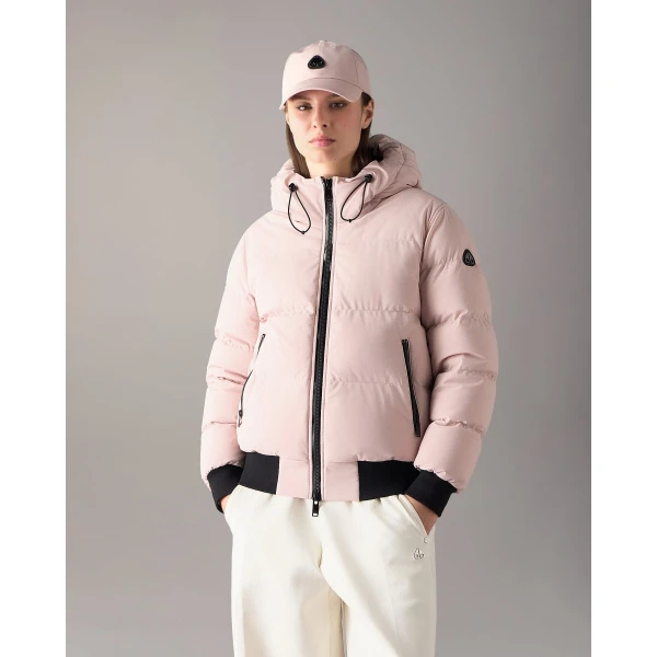 Moose Knuckles Soho Down Bomber in Rosewood | Jackets | Coveti