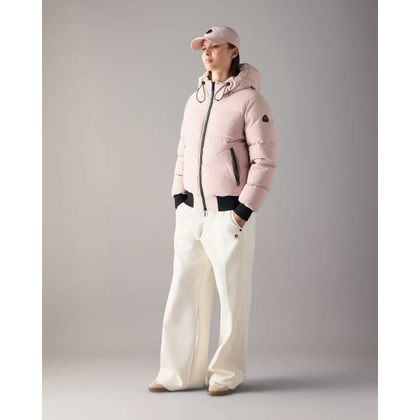 Moose Knuckles Soho Down Bomber in Rosewood | Jackets | Coveti