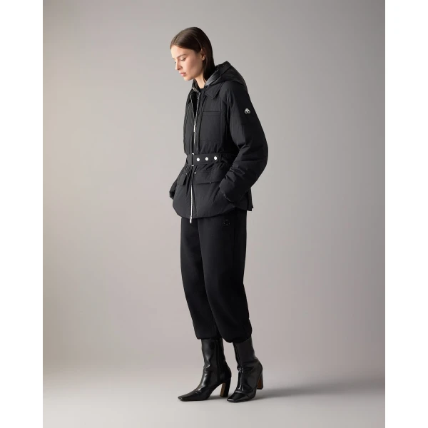 Moose Knuckles Tegan Belted 3Q Down Parka in Black | Coats | Coveti