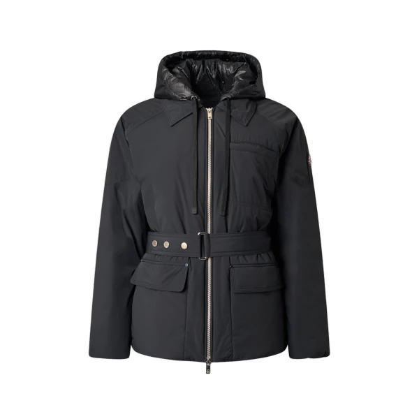 Tegan Belted 3Q Down Parka in Black