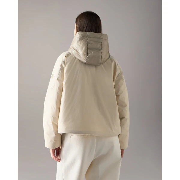 Moose Knuckles Tegan Down Bomber Jacket in Alabaster | Jackets | Coveti