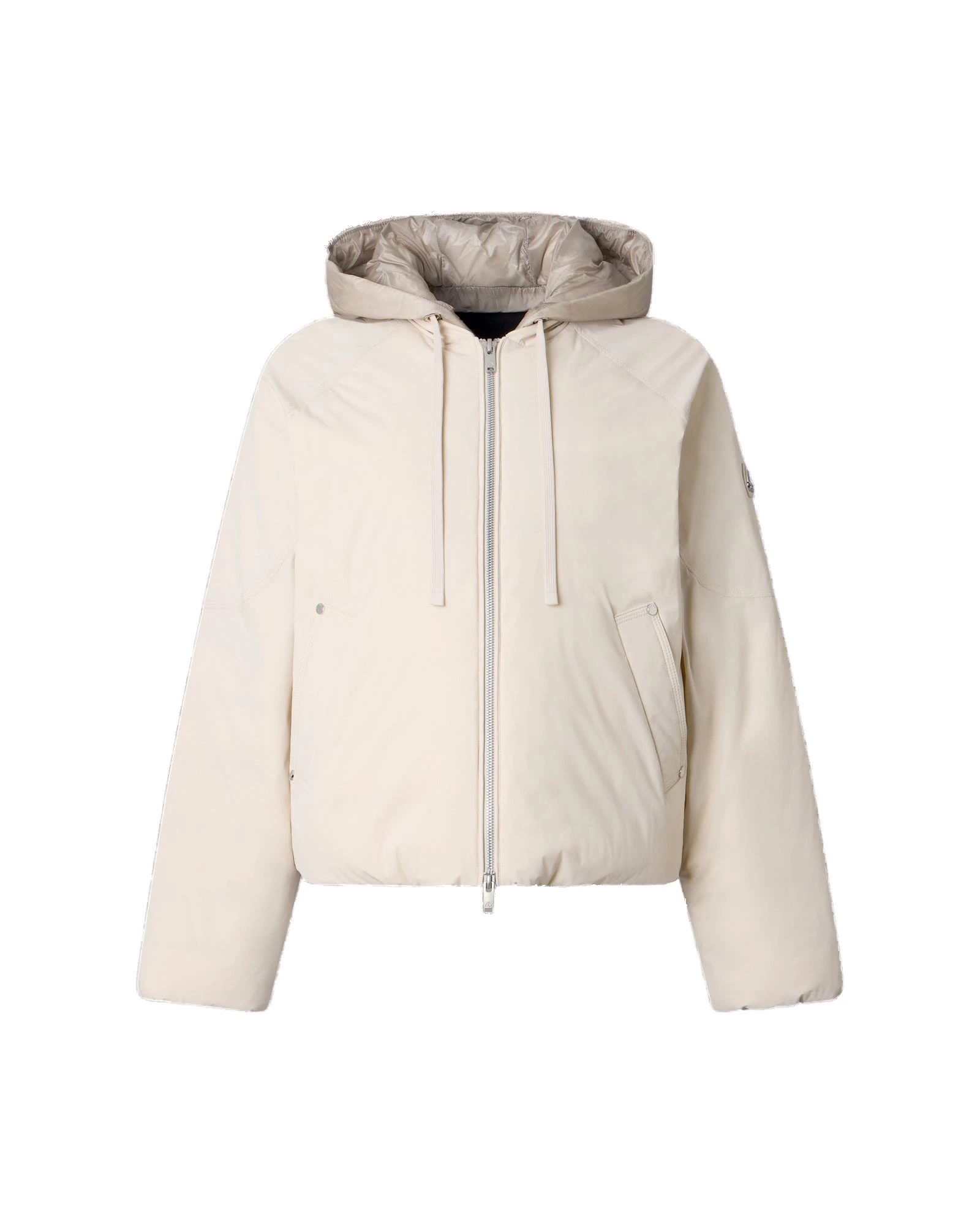 Moose Knuckles Tegan Down Bomber Jacket in Alabaster Moose Knuckles Tegan Down Bomber Jacket in Alabaster | Coveti