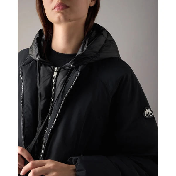 Moose Knuckles Tegan Down Bomber Jacket in Black | Jackets | Coveti