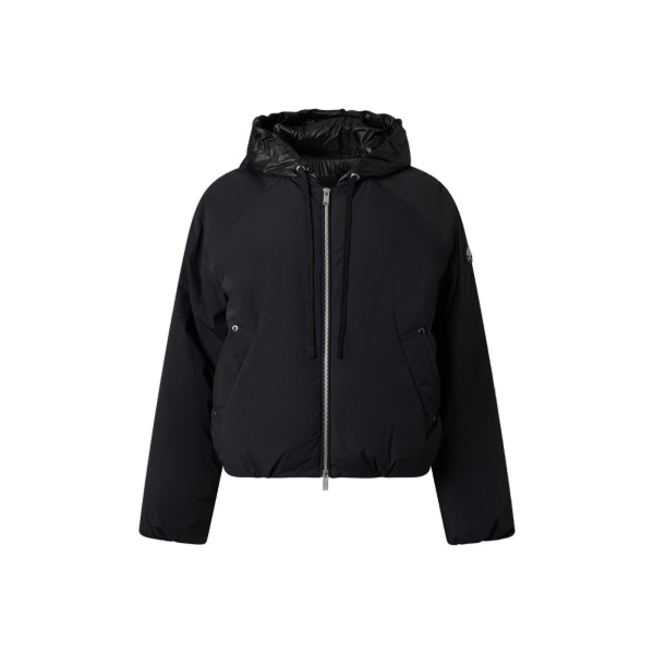 Moose Knuckles Tegan Down Bomber Jacket in Black | Coveti