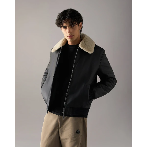 Moose Knuckles Toba Bomber Jacket in Black | Men Jackets | Coveti