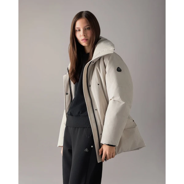 Moose Knuckles West-Ed 3Q Down Jacket in Alabaster | Jackets | Coveti