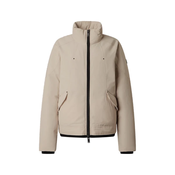 Moose Knuckles West-Ed Down Trucker Jacket in Alabaster | Coveti