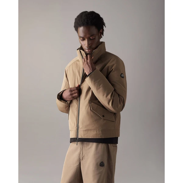 Moose Knuckles West-Ed Down Trucker Jacket in Ashen | Men Jackets | Coveti