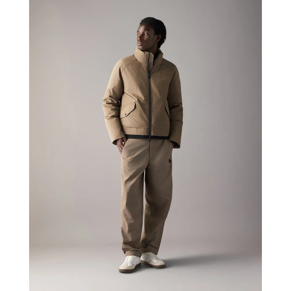Moose Knuckles West-Ed Down Trucker Jacket in Ashen | Men Jackets | Coveti