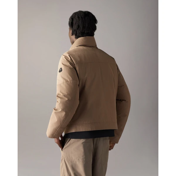 Moose Knuckles West-Ed Down Trucker Jacket in Ashen | Men Jackets | Coveti