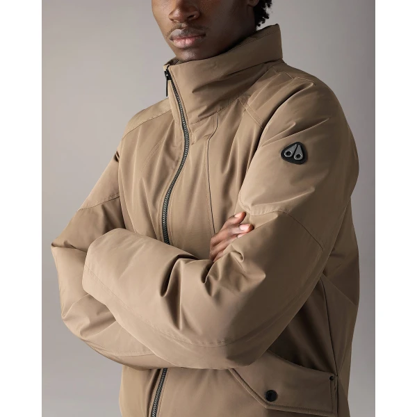 Moose Knuckles West-Ed Down Trucker Jacket in Ashen | Men Jackets | Coveti