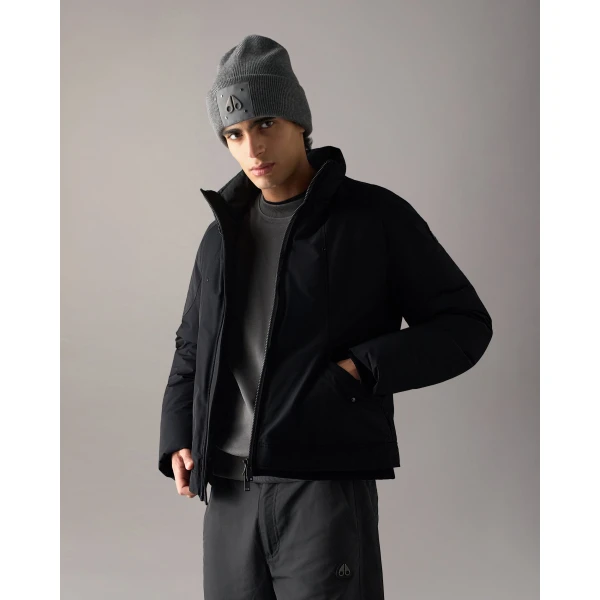 Moose Knuckles West-Ed Down Trucker Jacket in Black | Men Jackets | Coveti