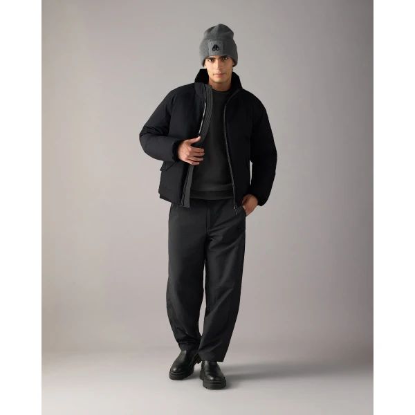 Moose Knuckles West-Ed Down Trucker Jacket in Black | Men Jackets | Coveti