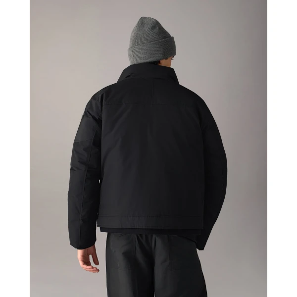 Moose Knuckles West-Ed Down Trucker Jacket in Black | Men Jackets | Coveti