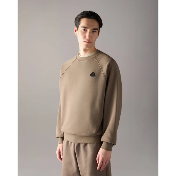 Moose Knuckles YUL Crewneck Sweatshirt in Ashen | Sweatshirts | Coveti