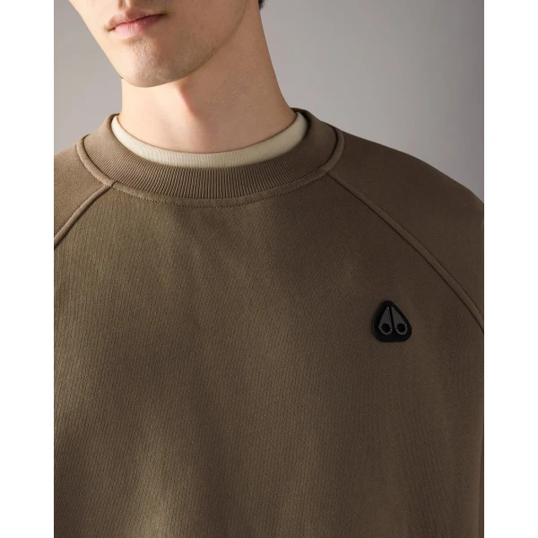 Moose Knuckles YUL Crewneck Sweatshirt in Ashen | Sweatshirts | Coveti