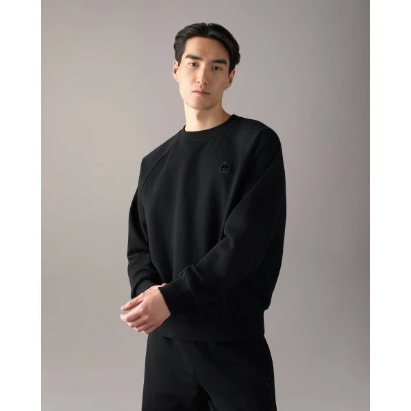 Moose Knuckles YUL Crewneck Sweatshirt in Black | Sweatshirts | Coveti