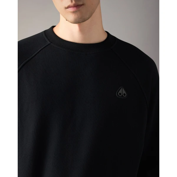 Moose Knuckles YUL Crewneck Sweatshirt in Black | Sweatshirts | Coveti