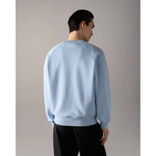 Moose Knuckles YUL Crewneck Sweatshirt in Blue Ice | Sweatshirts | Coveti