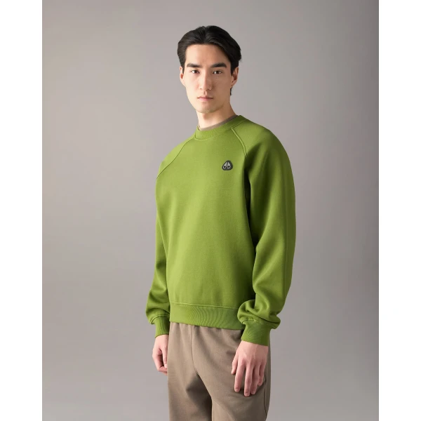 Moose Knuckles YUL Crewneck Sweatshirt in Clover | Sweatshirts | Coveti