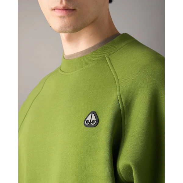 Moose Knuckles YUL Crewneck Sweatshirt in Clover | Sweatshirts | Coveti