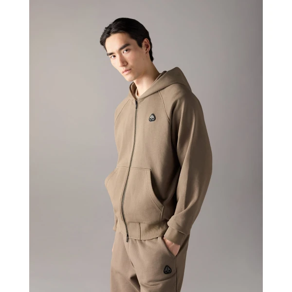 Moose Knuckles YUL Zip-Up Hoodie in Ashen | Sweatshirts | Coveti