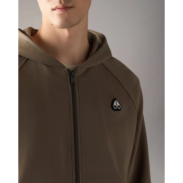 Moose Knuckles YUL Zip-Up Hoodie in Ashen | Sweatshirts | Coveti