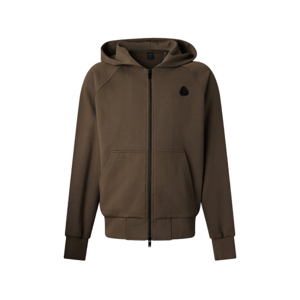 Moose Knuckles YUL Zip-Up Hoodie in Ashen | Coveti