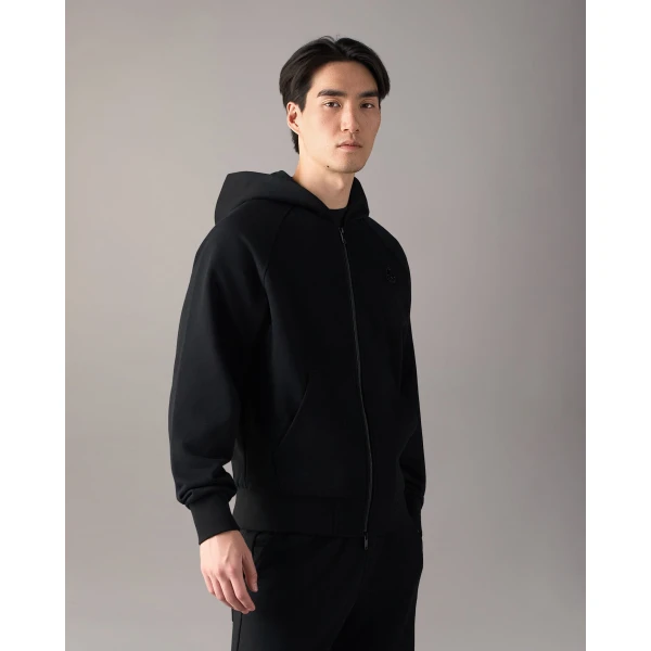 Moose Knuckles YUL Zip-Up Hoodie in Black | Sweatshirts | Coveti