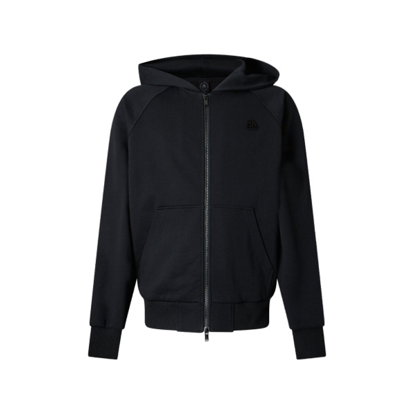 Moose Knuckles YUL Zip-Up Hoodie in Black | Coveti