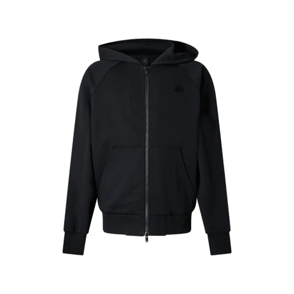 Moose Knuckles YUL Zip-Up Hoodie in Black | Coveti