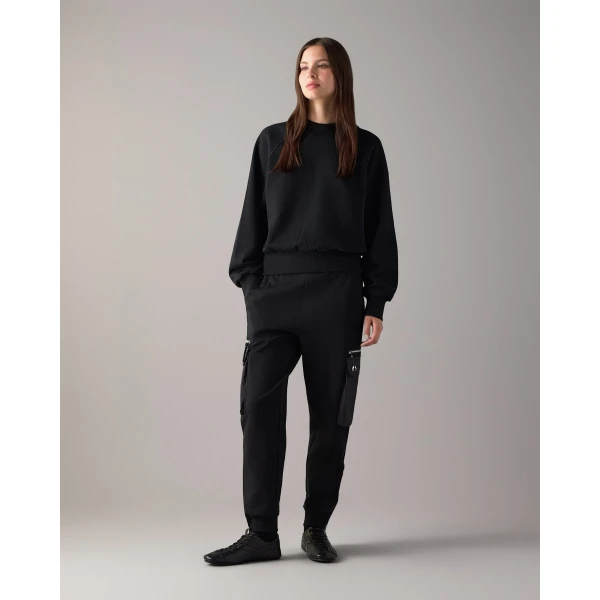 Moose Knuckles YYZ Crewneck Sweatshirt in Black | Long Sleeve | Coveti