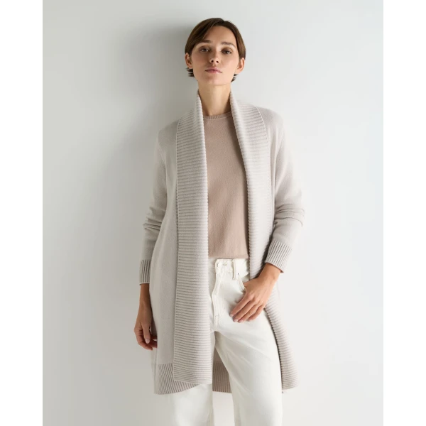 N.Peal Abbey Cashmere Cardigan in Snow Grey