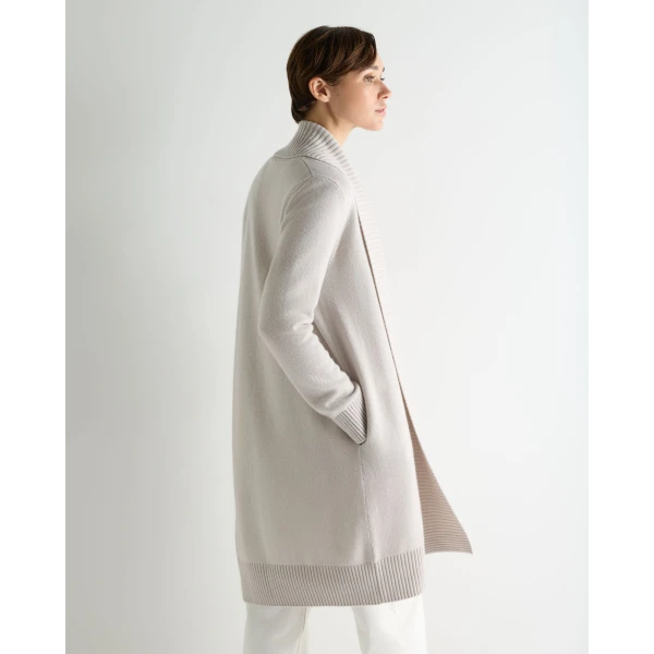 N.Peal Abbey Cashmere Cardigan in Snow Grey