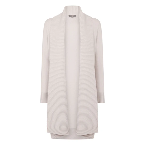 N.Peal Abbey Cashmere Cardigan in Snow Grey | Cardigan | Coveti