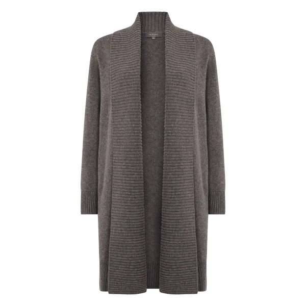 N.Peal Abbey Cashmere Cardigan in Wood Smoke Brown | Cardigan | Coveti