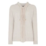 N.Peal Alicia Fur Trim Cashmere Hoodie in Pebble Grey | Hoodies | Coveti